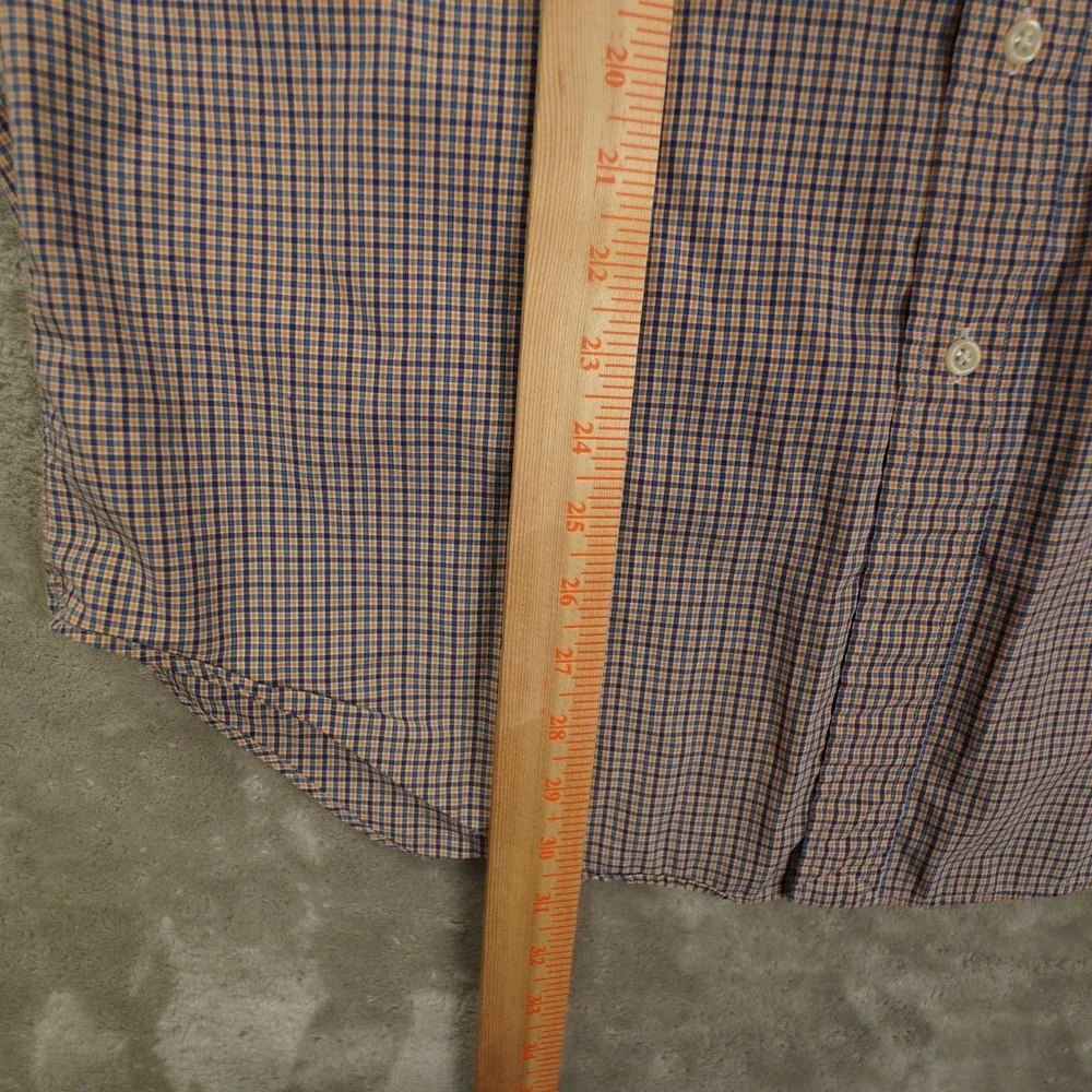 Ralph Lauren Blake Button Up Shirt Men's Medium Plaid Blue Orange Preppy